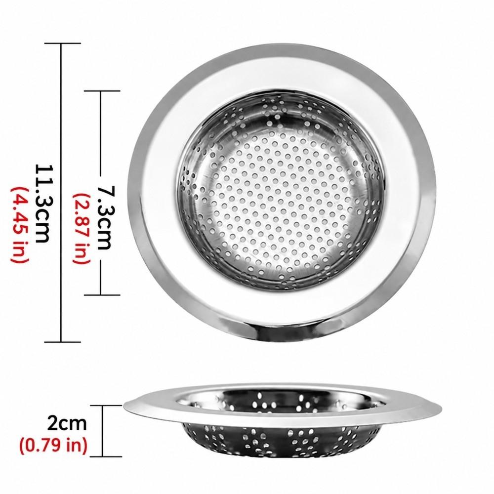 3 Pack 4.45 Inch Diameter Sink Strainer Wide Edge Sink Drain Strainer Bathroom Sink