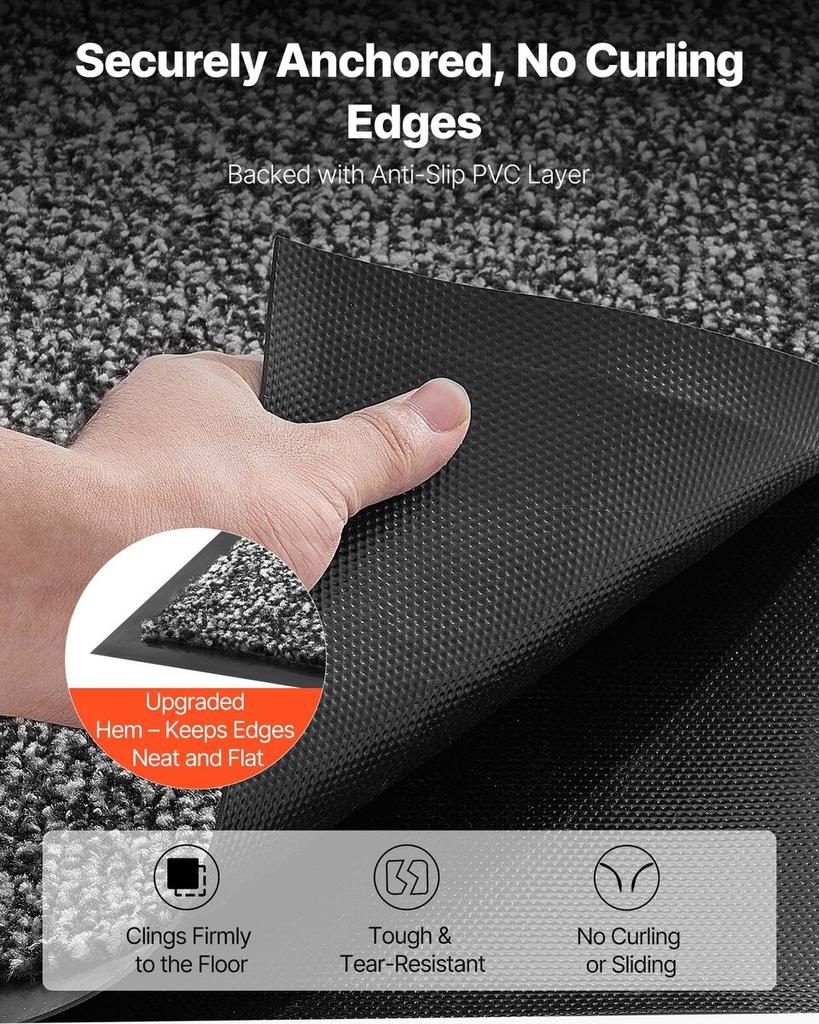 Front Door Mat, 1524 x 914 mm Commercial Floor Mat for Indoor and Outdoor, Industrial Entrance Carpet with PVC Backing, Heavy Duty Washable Entry Rug