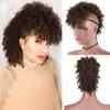 Синтетические коричневые вьющиеся шиньоны ирокез на заколке для наращивания волос, высокий пышный афро натуральный хвост
