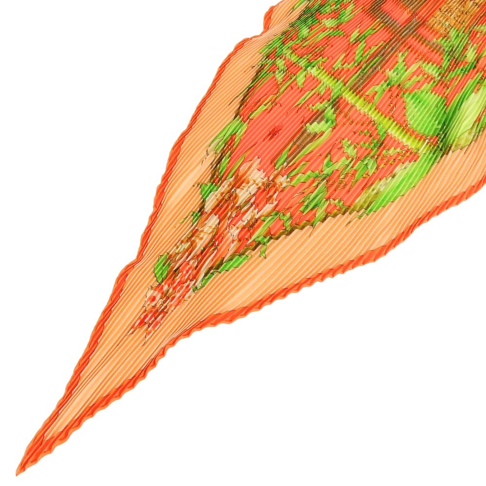 Used HERMES scarf Pleated curry silk Orange SERENITE