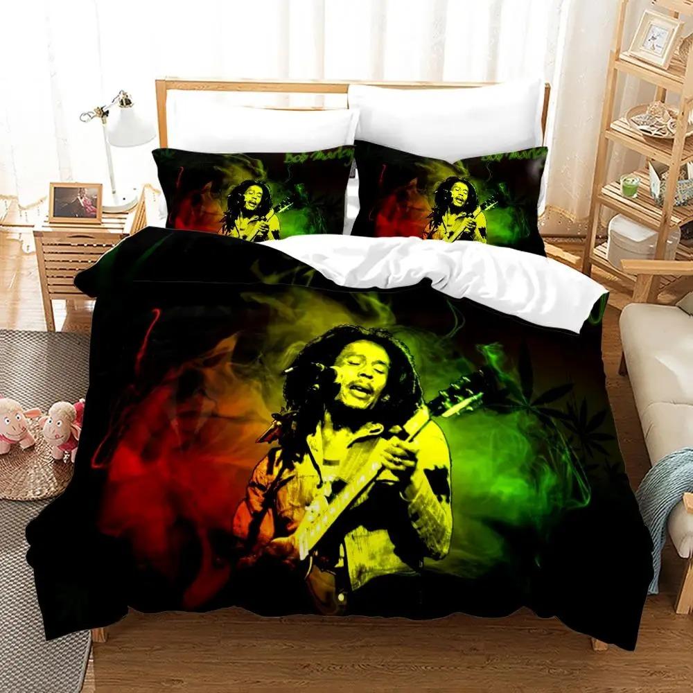 Bob Marley Duvet Cover Collections Music Legends Jamaica Singer Comfortable Bedspreads Queen King Size Bedding Collections