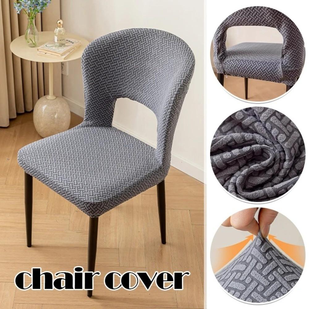 Elastic Arc Armchair Covers Hollow Back Dining Chair Covers Curved Chair Cover Seat Cover