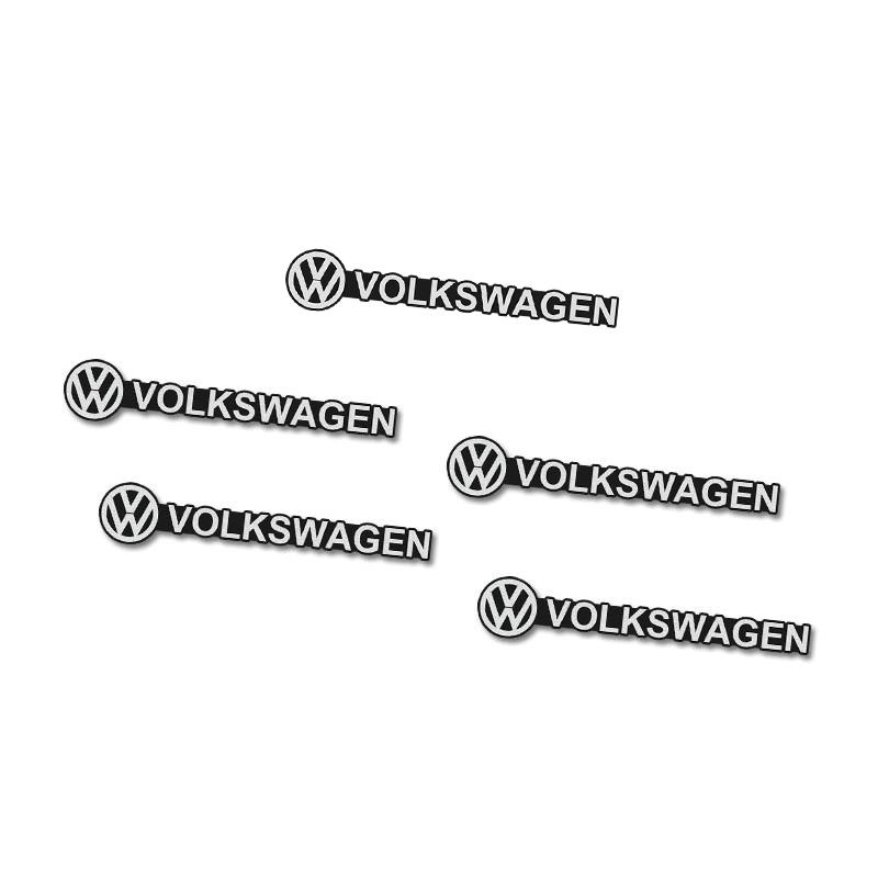 RUNTB1 5/10Pcs Car Audio Speaker 3D Aluminum Badge Logo Stickers For VW GTI Polo Golf Passat Tiguan Arteon Touareg CC Taigo Caddy Jetta