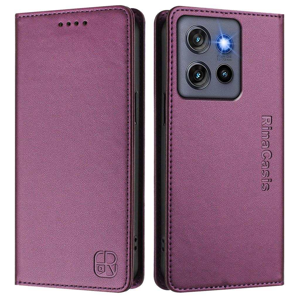 For Motorola Moto S50 5G/Motorola Edge 50 Neo 5G/Motorola ThinkPhone 25 5G Leather Case RINACASIS RC01 Phone Cover with RFID Blocking Wallet Stand