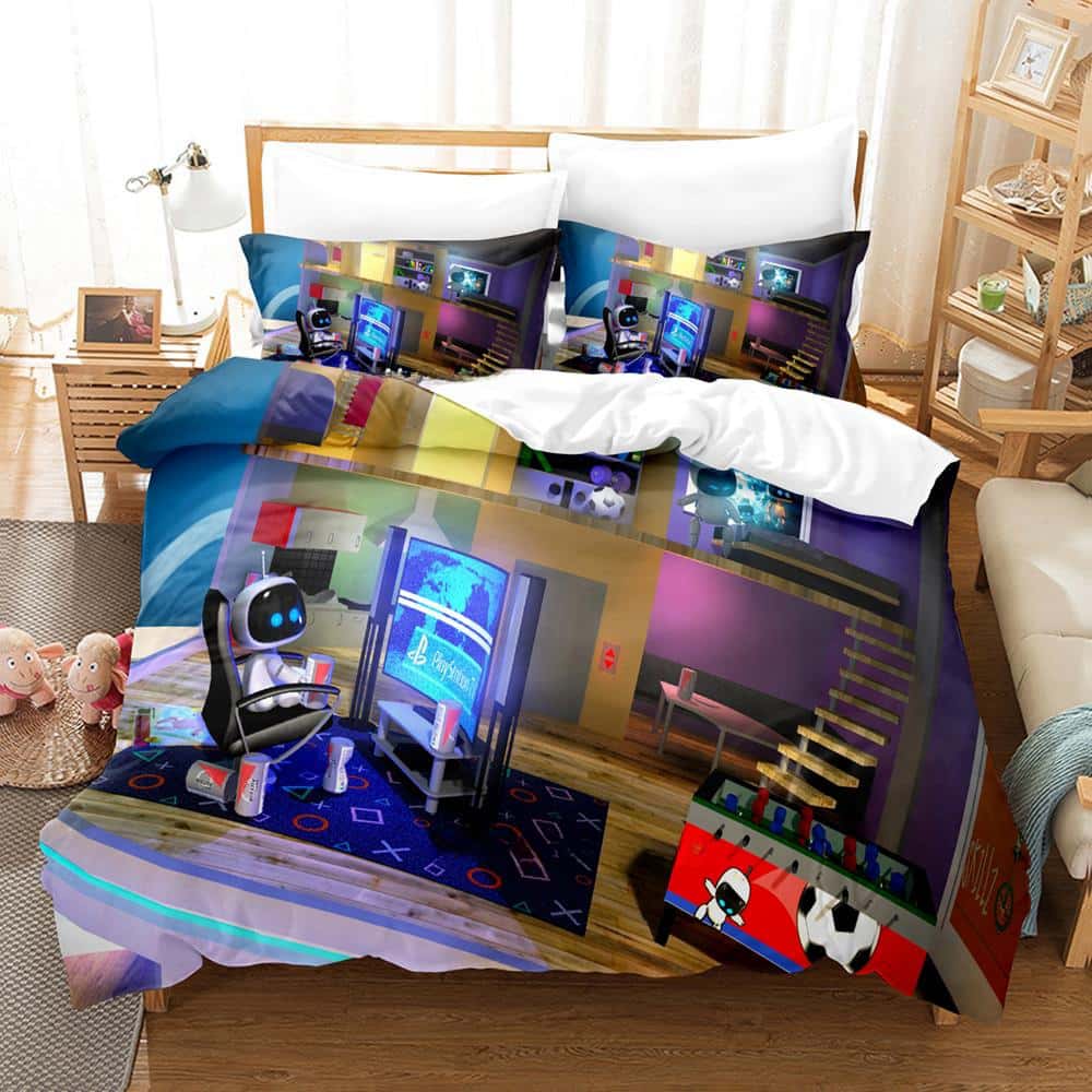 3D Print Anime Astro Bot Bedding Collection Single Twin Full Queen King Size Bed Collection Adult Kid Bedroom Duvet Cover Collections Home Textiles