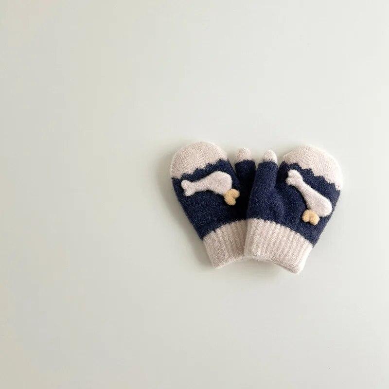 Kawaii Baby Mittens Lovely Cartoon Animal Whale Glove for Toddler Boy Girl Autumn Winter Thicken Plush Kids Glove
