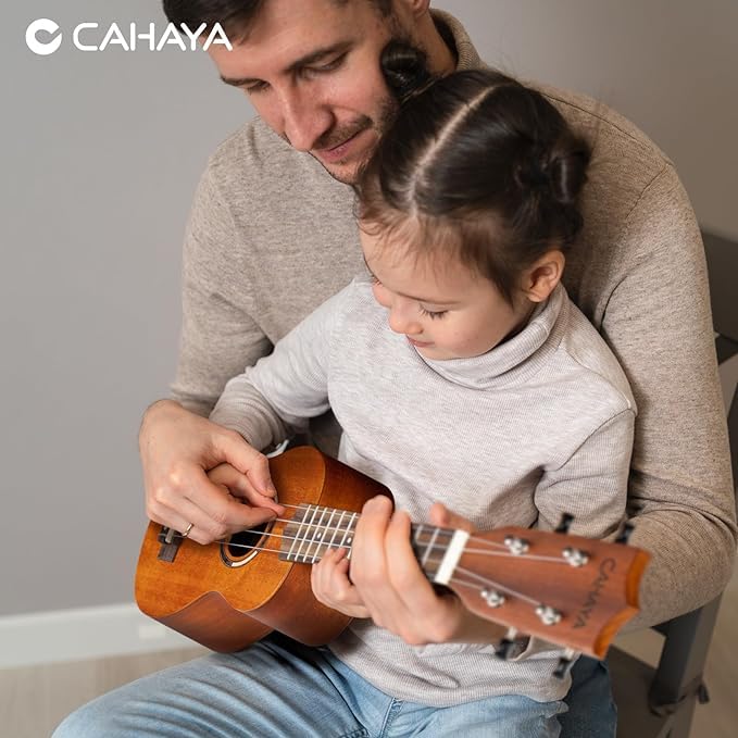 CAHAYA 23-дюймовая укулеле сопрано из красного дерева с 3-летней гарантией, укулеле сопрано для укулеле, набор из 3 предметов для начинающих, ремень x 1, таблица аккордов x 1 гиг