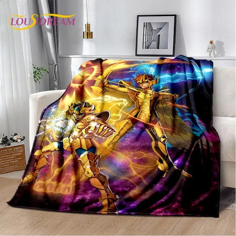 Мягкое фланелевое одеяло из мультфильма Saint Seiya 3D Retro для кроватей, диванов, пикников, пледов для отдыха на свежем воздухе, подарков
