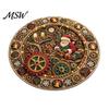 Non-slip Christmas Carpet for Kids Round 3D Rug, Optical Illusion Area Santa Gnome Easy Clean Rug High Traffic Pattern, Holiday Floor Mat Living Room