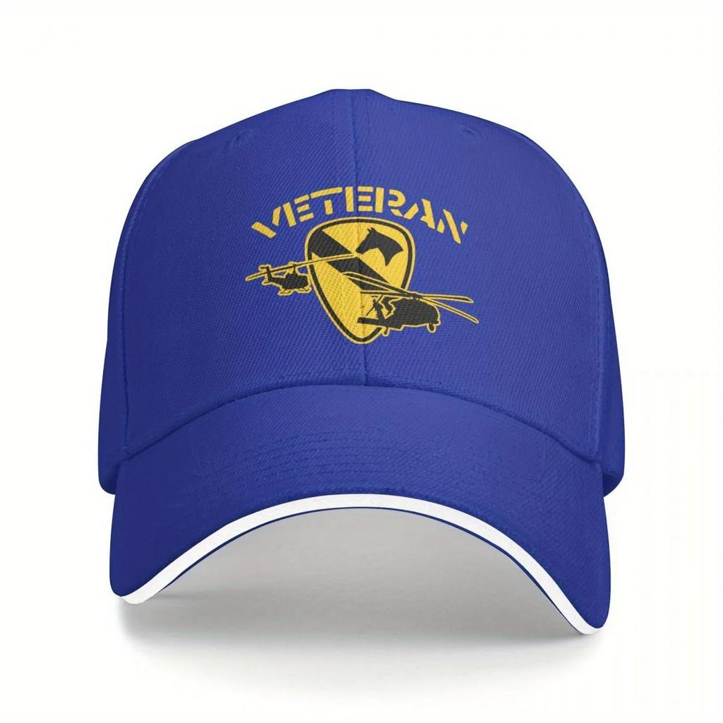 Air Cavalry Division Veteran Baseball Cap - Unisex Black Designer Sun Hat with Logo, Lightweight Polyester