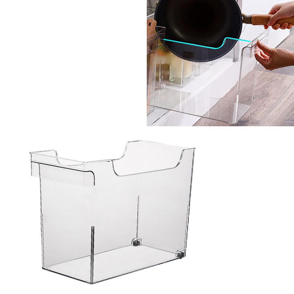 Clear Kitchen Organizer Bin Space Saving Multifunctional U Shaped Clear Containers Bin for Pot Lids