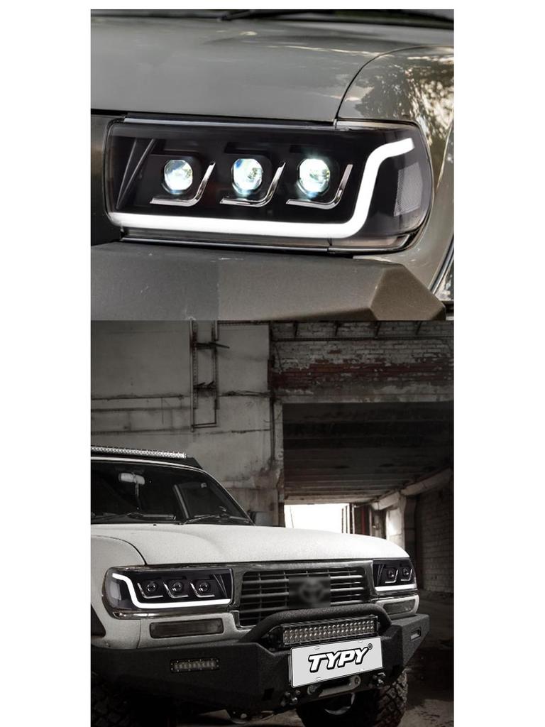 Светодиодная сборка фар с динамическими поворотниками для Toyota Land Cruiser LC80 90-02