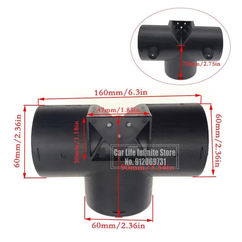 60mm/75mm Air Heater Outlet 3 Way Air Ducting Pipe Exhaust Connector Joint+Adjustable Valve Flap for Eberspacher Webasto Diesel