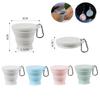 Portable Silicone Folding Cup Mountain Camping Outdoor Travel Retractable 180ml Mini Coffee Cup Drinking Cup With Cover Reusable