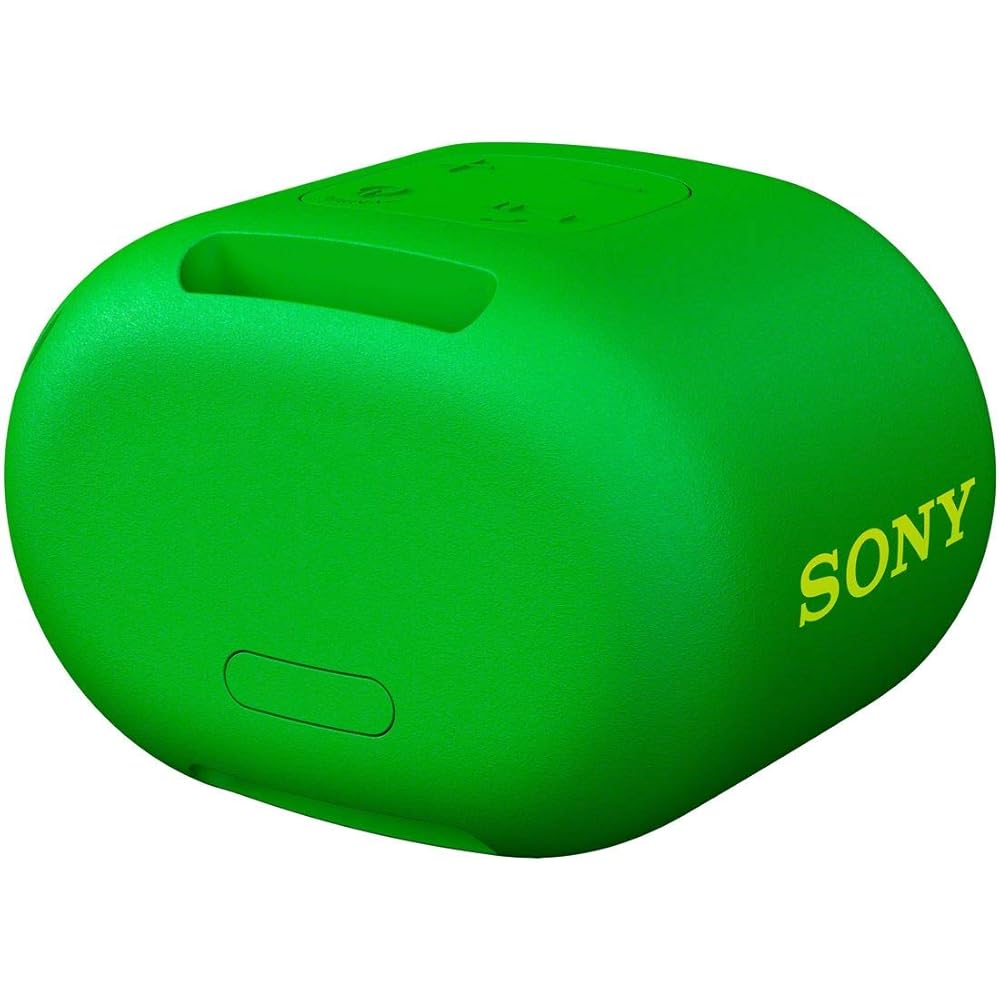 Sony Wireless Portable Speaker SRS-XB01 G: Waterproof, Bluetooth, Operable without a smartphone, Strap included, 2018 model / With microphone / Green