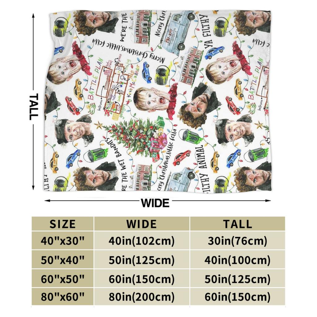 Home Alone Kevin McCallister Christmas Holiday  Blankets  Wool Funny Warm Throw Blankets for Bedspread Decoration
