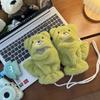 Winter Sweet Cartoon Gloves Female Cute Neck Hairy Handbag Full Finger Fleece Warm Cotton Gloves Student