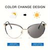 Модные очки с защитой от синего света Женские Мужские Унисекс Изменяющие цвет Металлические Для оправы 'Кошачий глаз' Трендовые Для ухода за зрением Очки