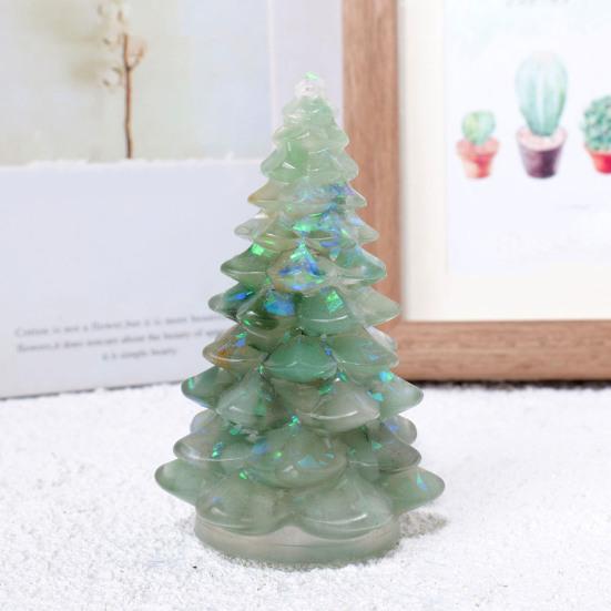 Faux Crystal Christmas Tree Figurine Mini Artificial Crystal Tree Tabletop Ornament for Winter Holiday Home Decor