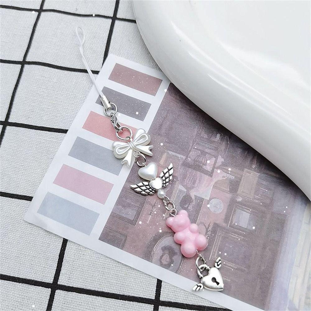 Ремешок для ключей, цепочка из бисера, подвески для телефона в виде звезды, ремешок для мобильного телефона, подвеска для телефона, розовая цепочка для крутой девушки