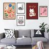 Japanese Ramen Canvas Painting Animal Lucky Cats Posters and Prints Noodles Food Wall Pictures for Kids Kitchen Room Home Decor