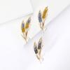 Trendy Rhinestone Wheat Ear Brooches for Women Ukrainian Wheats Pins Enamel Plant Badges Office Party Friend Gifts Accessories