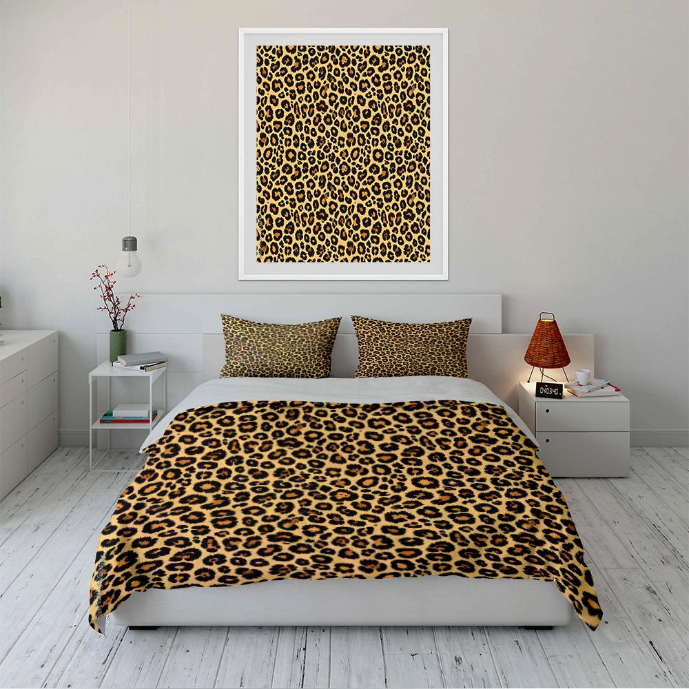 Leopard Print Bedding Set 3-Piece Bedding set (1 duvet cover, 2 pillowcases, duvet not included)