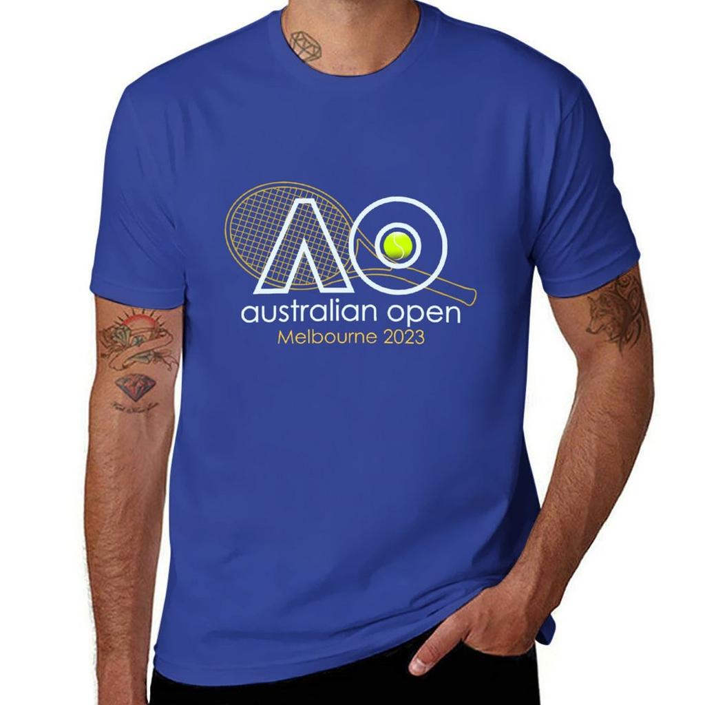 Теннисный турнир Australian Open - Мельбурн 2023 Футболка больших размеров топы футболки Футболка с коротким рукавом забавные мужские футболки для тренировок