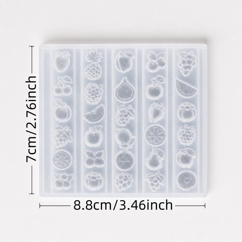 Silicone Nail Art Charm Mold Heat Resistant Angel Heart Fruit Prints for Home DIY Manicure Nail Decoration Making