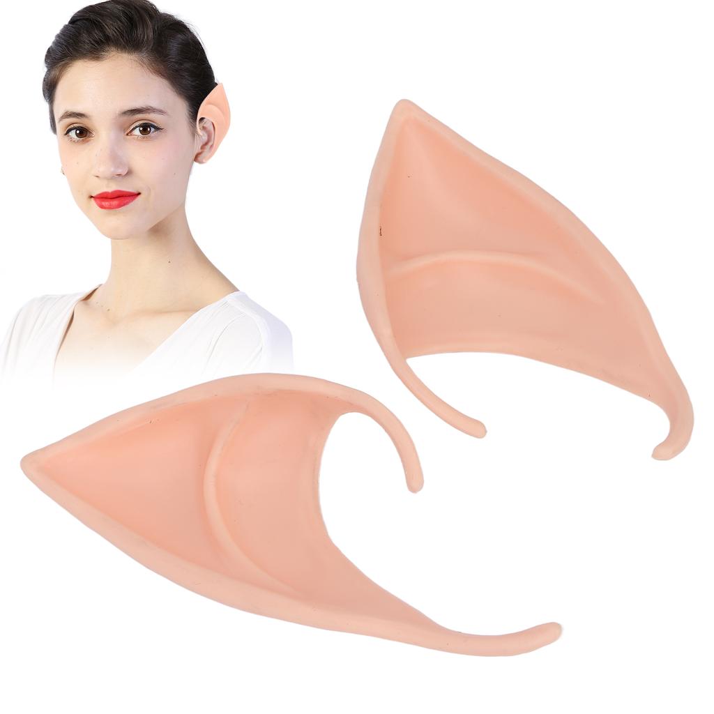 Cosplay Fairy Elf Ears Soft Plastic Cement False Artificial Ears Costume Props for Halloween Christmas Party