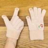 Gloves for Women Winter Warm Knitted Cute Korean Version Snowman Student Plus Velvet Thickened Touch Screen Cycling Gloves