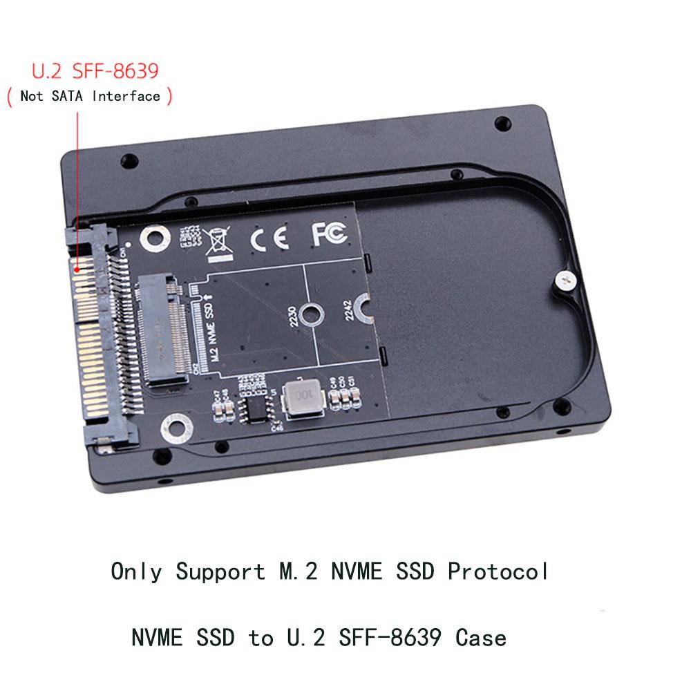 M.2 NVME SSD To U.2 SFF-8639 Adapter Case Aluminum Alloy Case