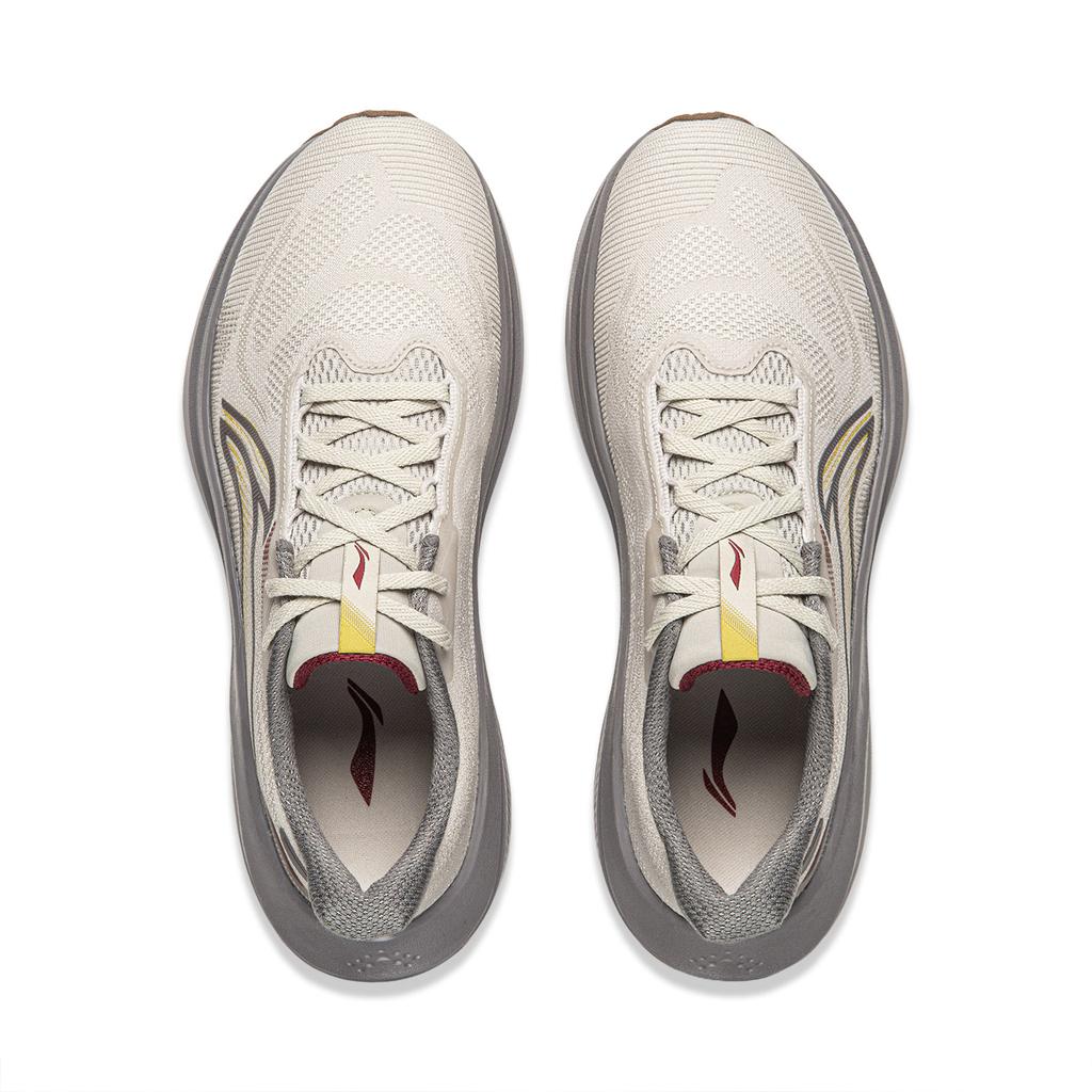 Li Ning Relax 2 Амортизирующие Нескользящие Износостойкие Дышащие Низкие Беговые Кроссовки Мужские Цвет: Цапля Белый Серый ARSW129-5