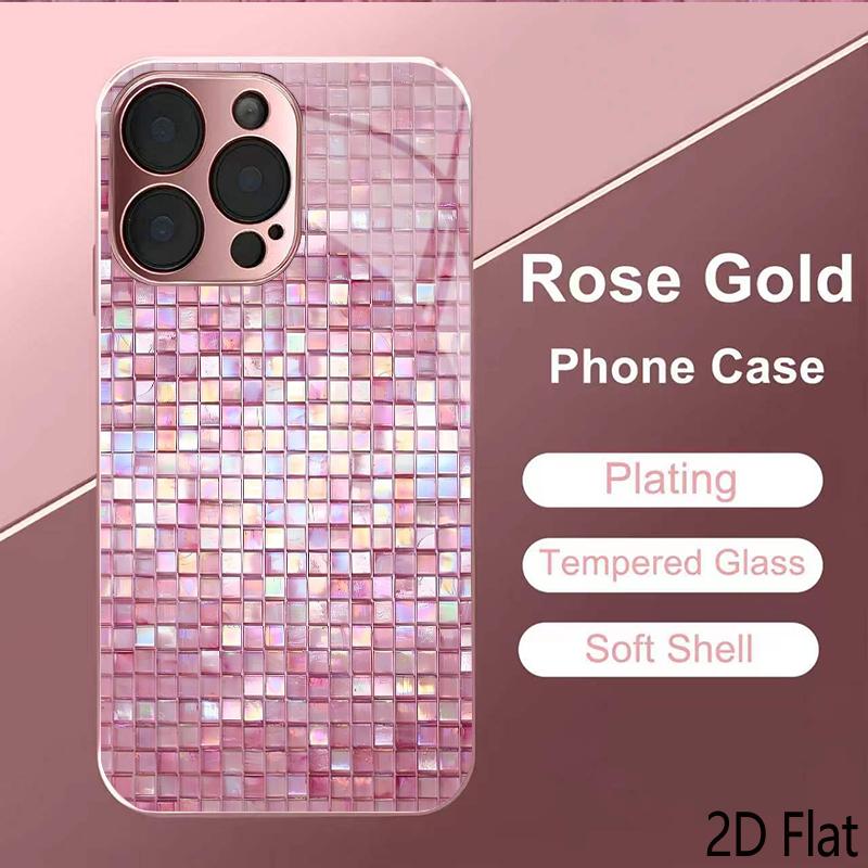 Жемчужная Мозаика 2D Плоская Для iPhone 17 18 16 15 14 13 12 11 Pro Max XS XR 8 7 Plus Чехол для Телефона Ударопрочный Защитный Задний Чехол