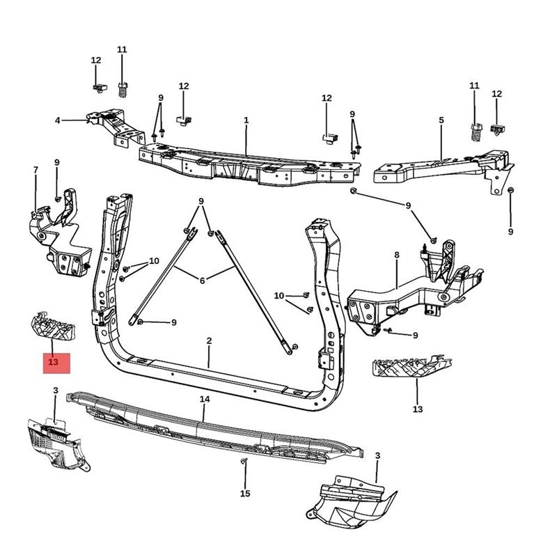 NEW-1 Pair For Jeep Grand Cherokee 2014-2016 Car Front Bumper Headlight Bracket Support 68223469AA 68223470AA