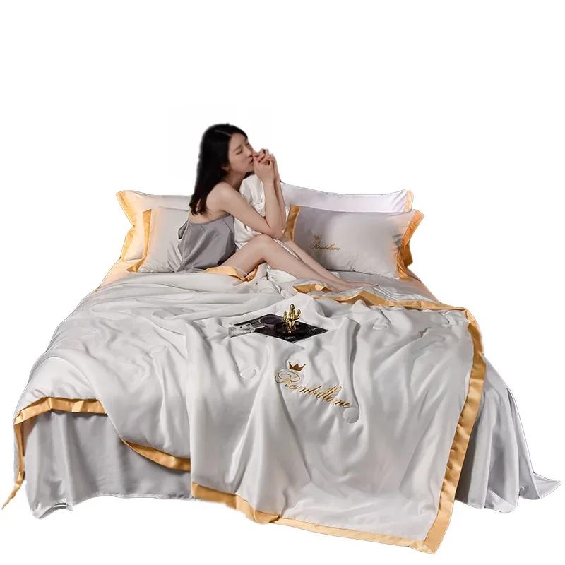 JuwenSilk простой европейский стиль ледяной шелк летние крутые одеяла спальня сон кондиционер стеганое покрывало S