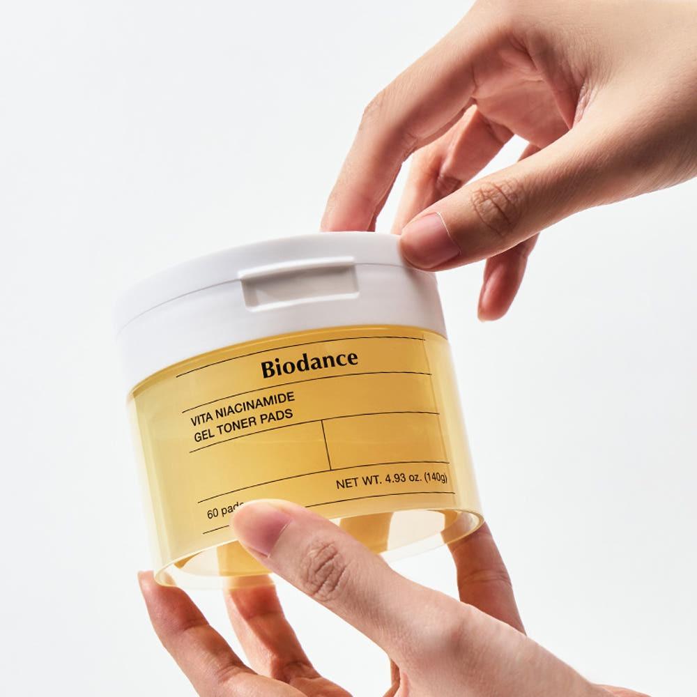 Biodance Сияющий Vita Ниацинамидный Гель-Тонер Пэды Осветляющий Очищающий 140 г 60 штук Пэды для лица K-Beauty
