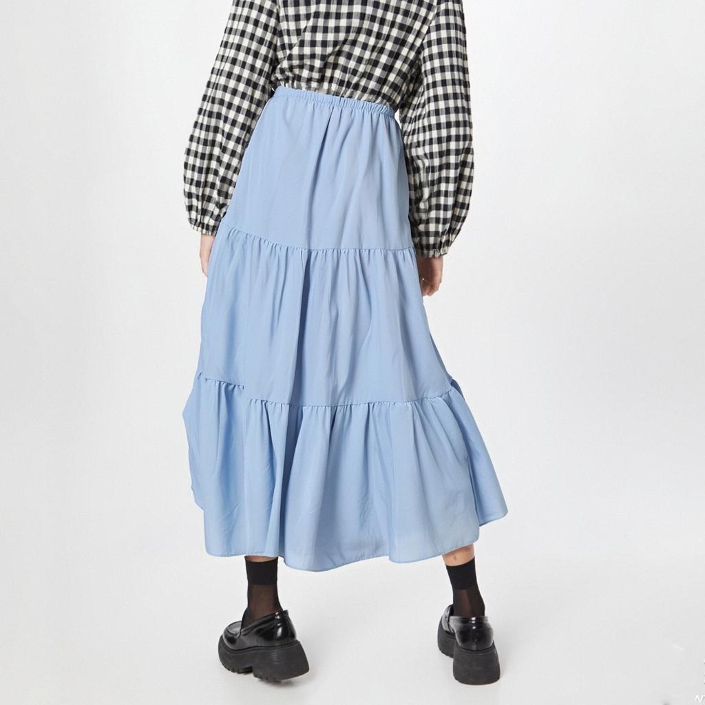 Женская однотонная летняя повседневная юбка-торт с карманами