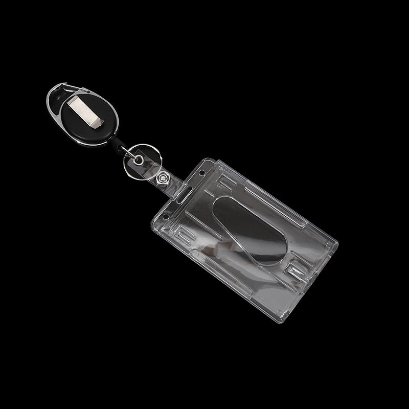 Vertical PC Card Bag With Zinc Alloy Oval Easy To Pull Buckle - With Expansion Clip Transparent Card Holder