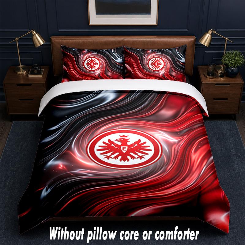 Eintracht Frankfurt Football Design Bed Bedding Set 1 Duvet Cover + 2 Pillowcases Soft Breathable Household Bed Linens