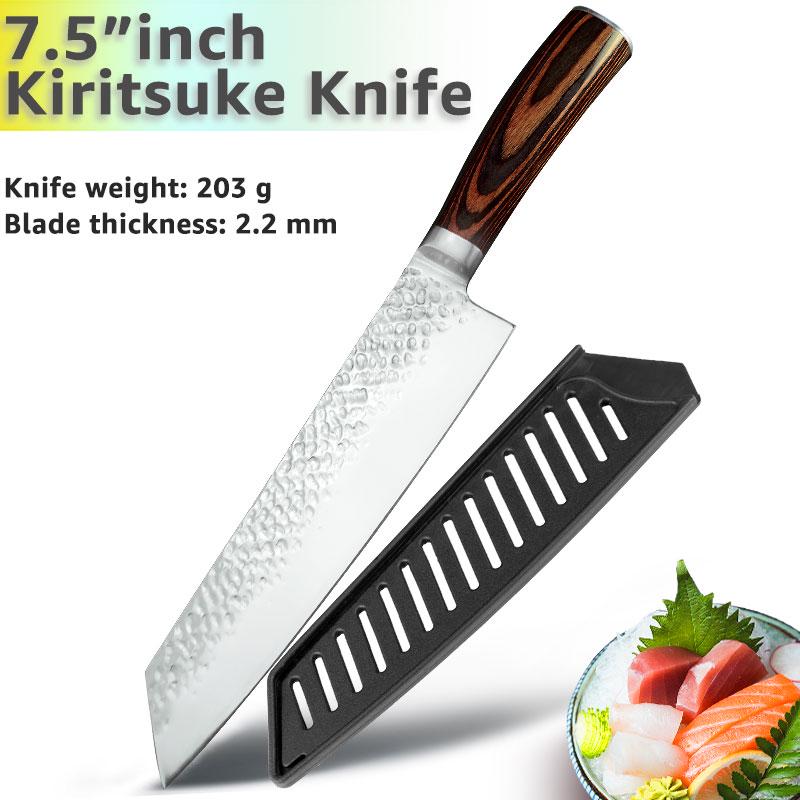 Кухонный нож 8 дюймов профессиональный японский шеф-поварской нож 7CR17 440C высокоуглеродистая нержавеющая сталь мясницкий нож-ломтерезка сантоку