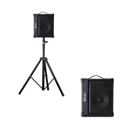 Coolmusic Battery Powered Acoustic Amplifier, Bluetooth Enabled, Compact and Lightweight Design, 40W High Output, 3 Channels, 2-Band EQ, Black