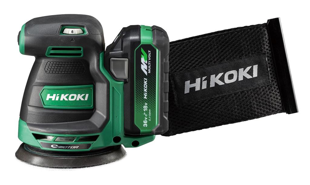 HiKOKI 18В Аккумуляторная эксцентриковая шлифмашина с новым аккумулятором и шлифлистом, 125мм, Зарядное устройство, SV1813DA(XPZ)