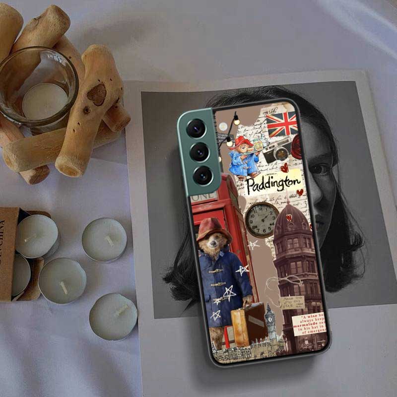 Милый Чехол для Телефона с Мишкой Паддингтоном Для Samsung Galaxy S22 S25 Ultra S21 S10 Plus S26 Edge S20 S23 S24 FE Чехол Силиконовый Мягкий