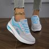 Women's Wedge Rocker Sneakers, Casual Lace Up Low Top Height Increasing Trainers, Comfort Walking Platform Shoes