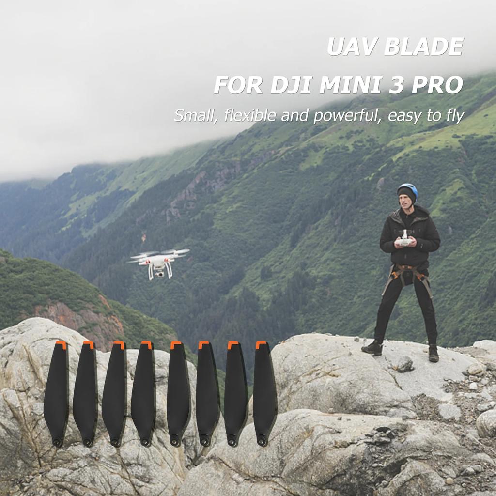 Для DJI Mini 3 Propeller Props 8 шт. сменных пропеллеров для DJI Mini 3 Pro Drone с низким уровнем шума, быстросъемными лопастями, вентиляторами для крыльев пропеллера