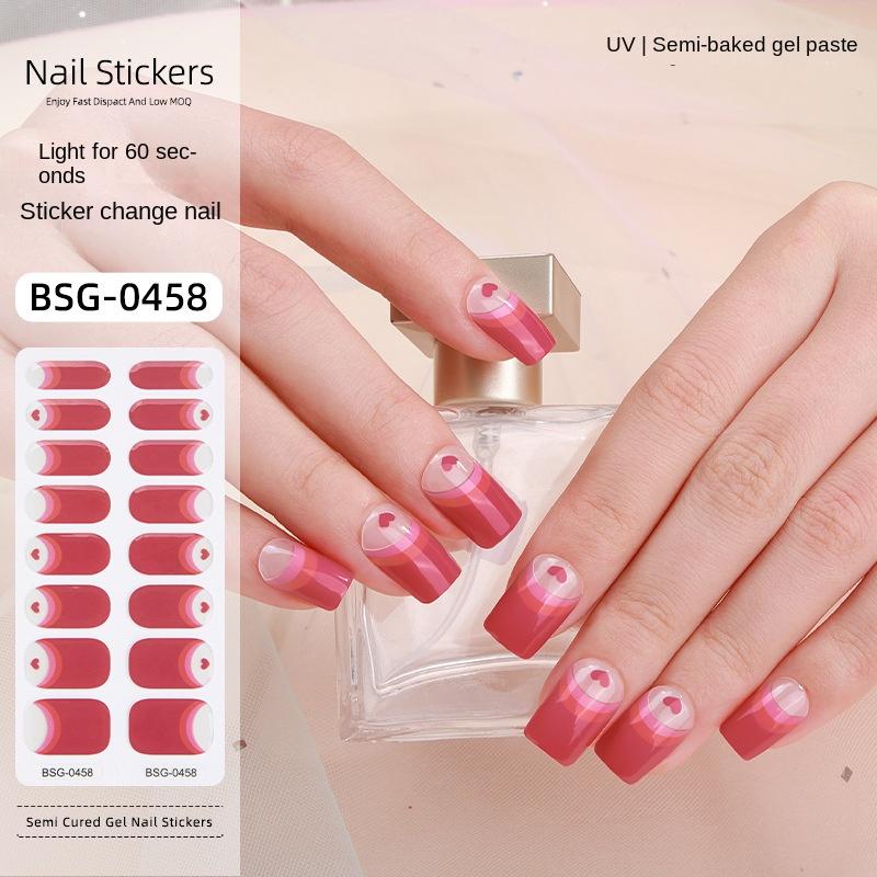 Gel Manicure Stickers Illuminated Semi-cured Nail Stickers Hot Stamping