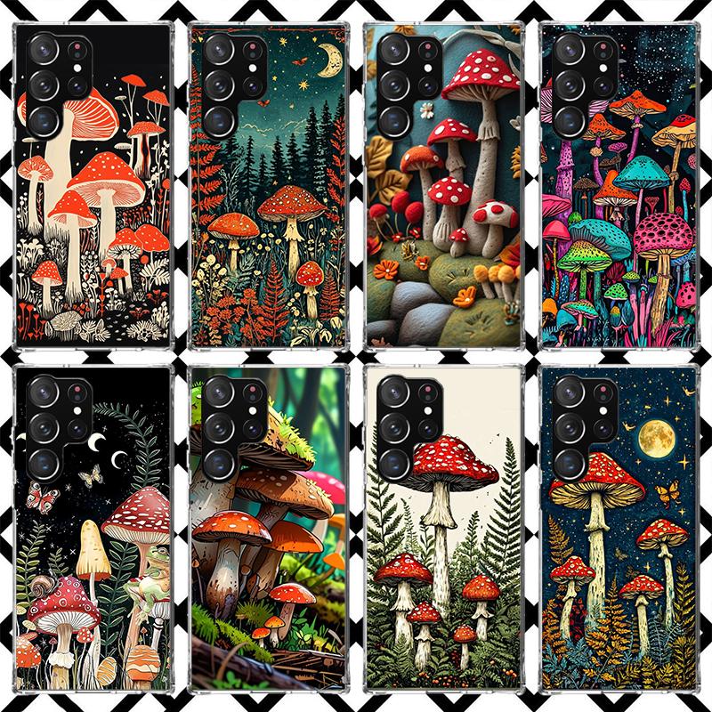 Colorful Mushroom Phone Case for Samsung Galaxy S26 S25 Edge S24 S23 Ultra S22 Plus S21 FE S20 + Soft Cover Print Fundas Galaxy