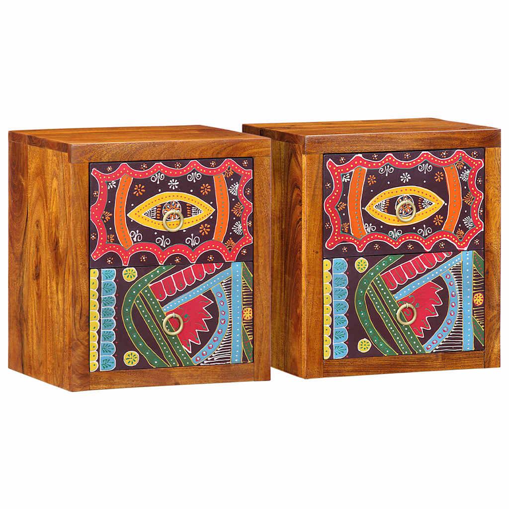 Nightstand 2 pcs. Brown 35 x 30 x 40 cm Solid Acacia Wood
