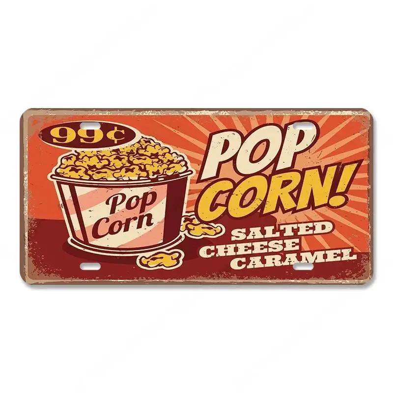 Vintage Delicious Foods Plate Metal Aluminum Sign Pizza Hot Roll Sandwich Donuts Metal Poster Home Cafe Restaurant Wall Decor